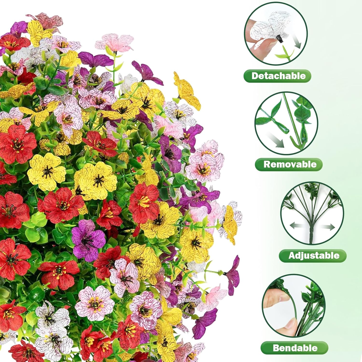 Nepfaivy UV-Resistant Artificial Outdoor Flowers