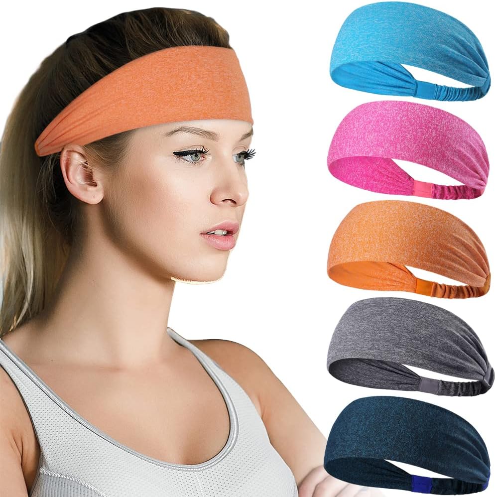 5-Pack Unisex Sports Headbands & Sweatbands